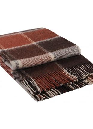 Плед вовняний vladi ельф коричнево-теракотовий 140х200