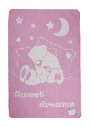 Одеяло хлопковое vladi сони бело-розовое 100х1401 фото