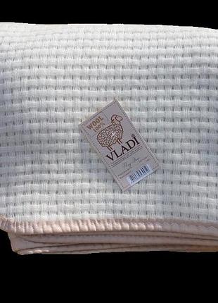 Плед вовняний vladi ельф рогожка біла 100х140