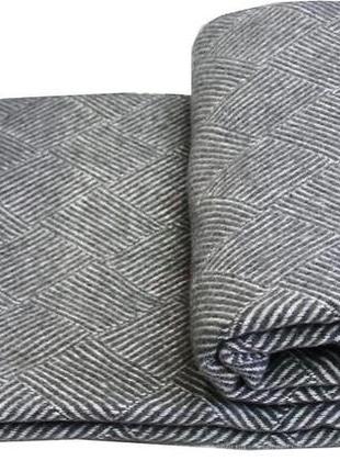 Плед хлопковый валенсия  паркет vladi белый-антрацит 140х200