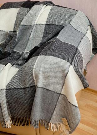 Плед шерстяной vladi эльф серый 140х200