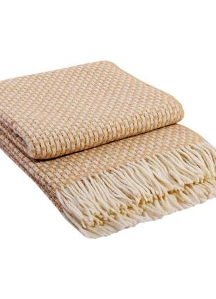 Плед вовняний рогожка vladi бежева 170х210