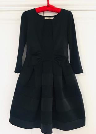 Черное платье из неопрена с сетками в стиле maje италия6 фото