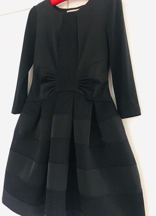 Черное платье из неопрена с сетками в стиле maje италия7 фото