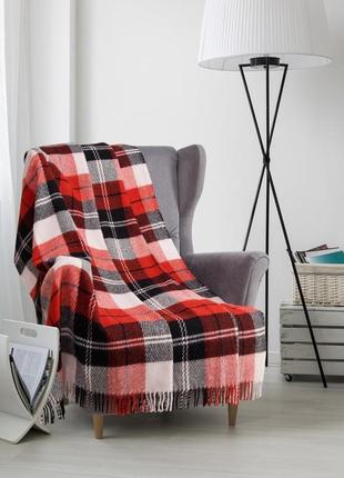 Плед шерстяной vladi эльф красно-черный 200х220