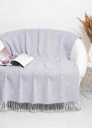 Плед бавовняний антоніо валенсія vladi білий-дим 140х200