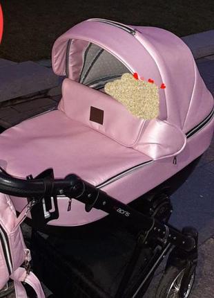Детская коляска 2 в 1 angelina kapris luxury розовая