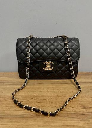 Женская кожаная сумка chanel 3.55 black