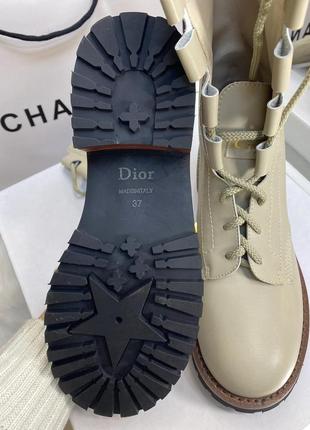 Женские кожаные ботинки в стиле christian dior, кожаные ботинки в стиле кристиан диор на шнуровке6 фото