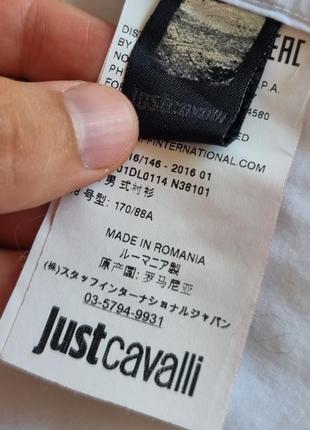 Сорочка just cavalli рубашка белая біла унісекс піжліткова хлопчика жіноча10 фото