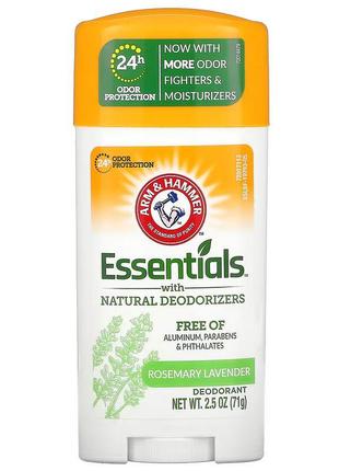 Arm & hammer essentials дезодорант с натуральными дезодорирующими компонентами, розмарин и лаванда