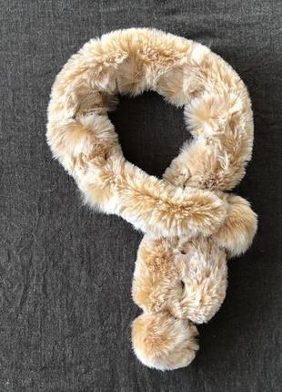 Шарф з хутра кроля. персик.5 фото