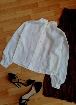 ❄️біла блуза у вікторіанському стилі❄️базова біла сорочка ❄️блуза святкова6 фото