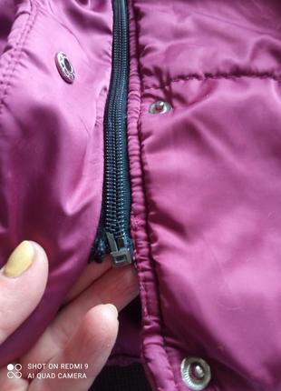 Тепле пальто для дівчинки,колір немаркий,(бурячок)5 фото