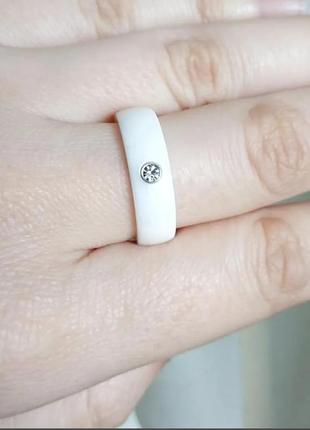 Кольцо белое керамика керамическое
