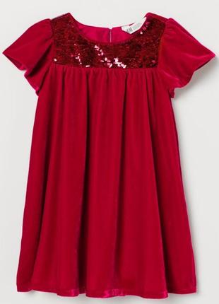 Бархатна велюрова новорічна сукня h&m