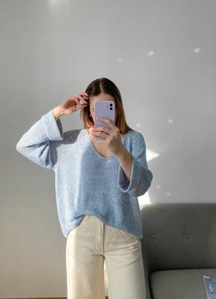 Блакитний базовий светр