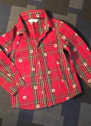 Сорочка у клітинку новорічний прінт primark 24-36 міс., 2-3года george