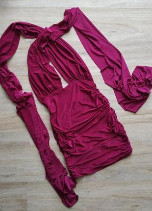 S-m  missguided ,мини платье трансформер,вишневое2 фото