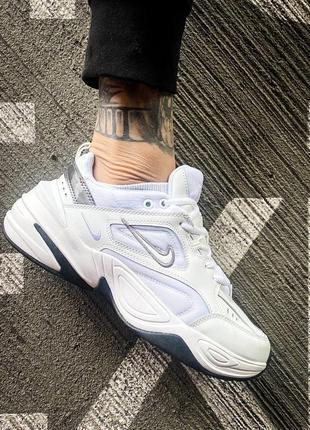 Мужские кожаные кроссовки nike m2k tekno "white/black"#найк