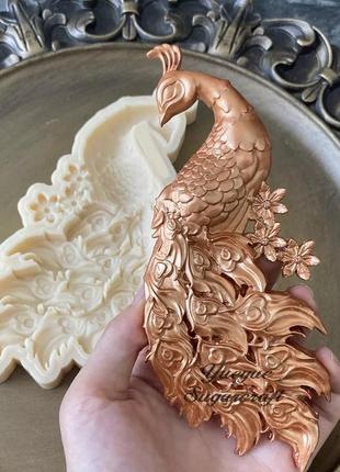 Молд силіконовий "павич" - розмір всієї форми 16*7см