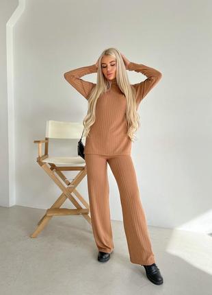 Костюм тренд кофта кльош кюлоти 💗💙🖤🟤