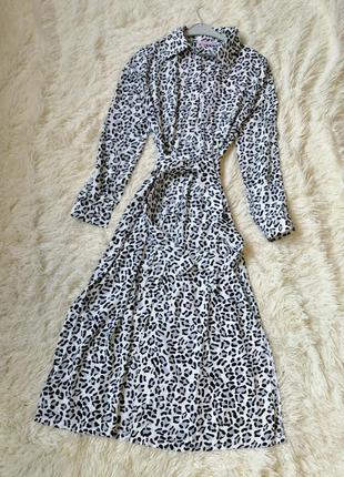 Платье - рубашка длины миди принт леопард сукня - сорочка довжини міді принт леопард