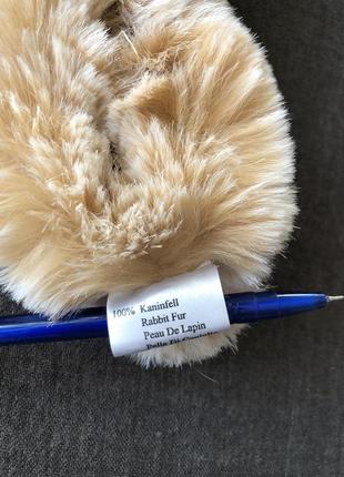 Шарф з хутра кроля. персик.8 фото