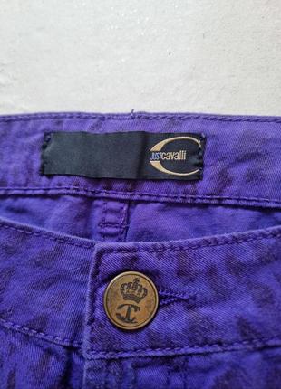 Джинси just cavalli жіночі джинсы принт леопард фіолетові женские нові2 фото
