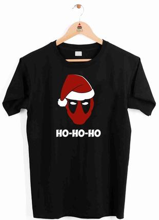 Футболка з новорічним принтом "deadpool. ho-ho-ho. дедпул хо-хо-хо" push it2 фото