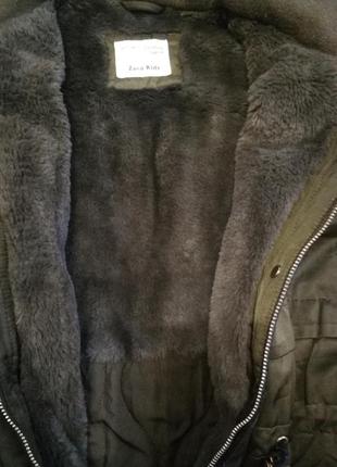 Зимняя куртка парка пальто на меху zara4 фото