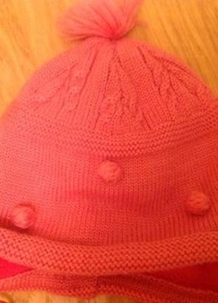 Зимова шапочка для дівчинки.2 фото