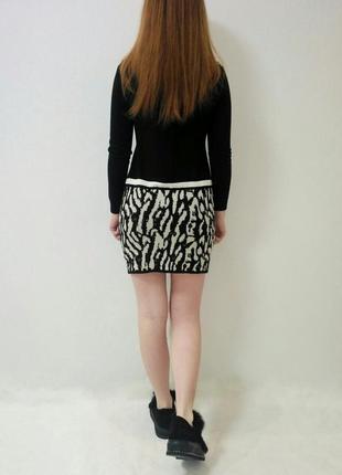 Платье трикотажное с леопардовыми вставками, черного цвета rosa shock италия3 фото