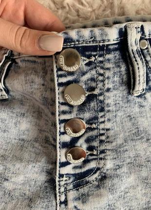 Шорти джинсові м'які fb sister світлі висока посадка на гудзиках2 фото