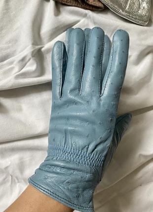 Шикарные кожаные перчатки голубые зеленые розовые серые серебристые рыжие