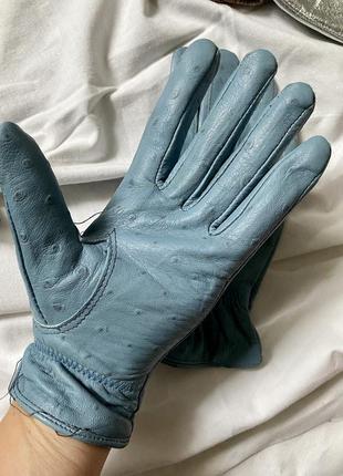 Шикарные кожаные перчатки голубые зеленые розовые серые серебристые рыжие