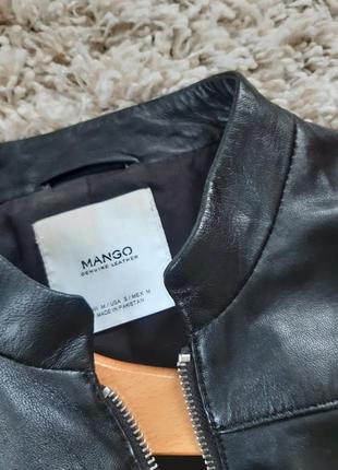 Шикарная кожаная куртка/куртка косуха,натуральная кожа , mango,  p. s-m8 фото