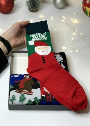 🎁 подарунковий набір lux - новорічних шкарпеток для чоловіка.2 фото