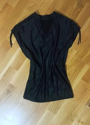 Стильная черная блестящая футболка / нарядная блуза / кофта / в наявності чорна кофта футболка топ /