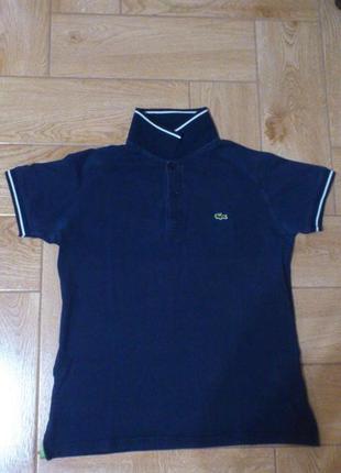 Поло мужское хлопковое синее лакост🐊 polo мужское хлопковое синее тенниска lacoste р. s-m🇫🇷