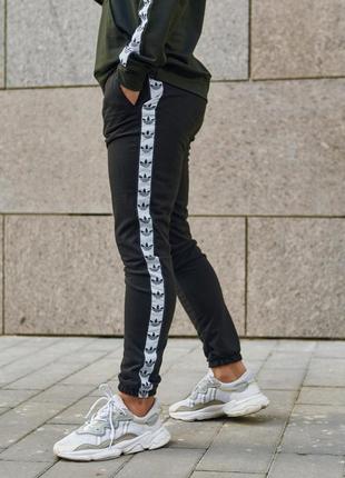 Мужские спортивные штаны адидас зима черные adidas утепленные2 фото