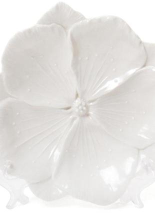 Набор 3 декоративных блюда "белый цветок" 18.6х18х3см, фарфор