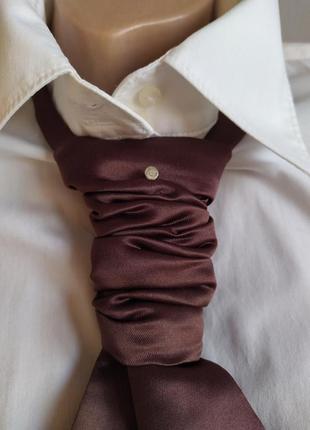 Широка краватка "шарпей", шоколадного кольору.2 фото