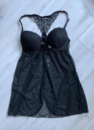 Пеньюар комібнація ажурний бюстгальтер