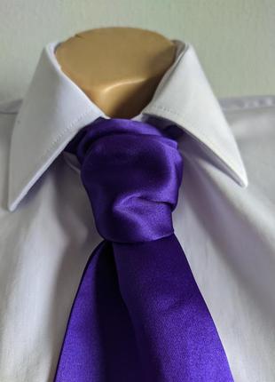 Широка краватка "шарпей", бузкового кольору.3 фото