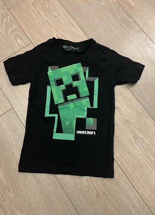 Майнкрафт футболка для хлопчика creeper inside black gamer