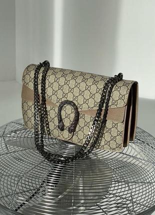 Женская вместительная стильная бежевая сумка на цепочке 🆕женская сумка на плече