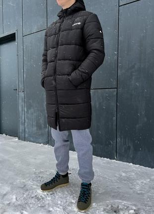 Куртка зимння длинная адидас черная с капюшоном adidas7 фото