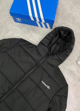Куртка зимння длинная адидас черная с капюшоном adidas4 фото