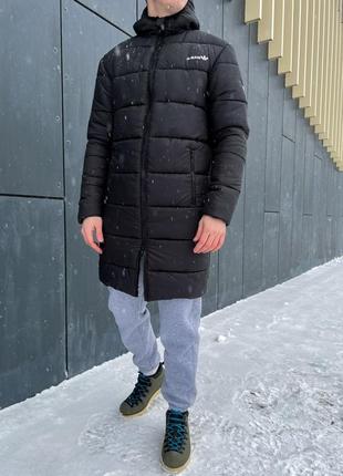 Куртка зимння длинная адидас черная с капюшоном adidas10 фото